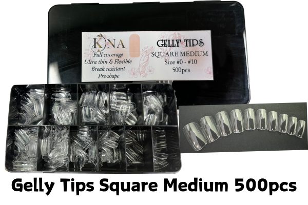GELLY TIPS SQUARE MEDIUM 500PCS SIZE #0-#10