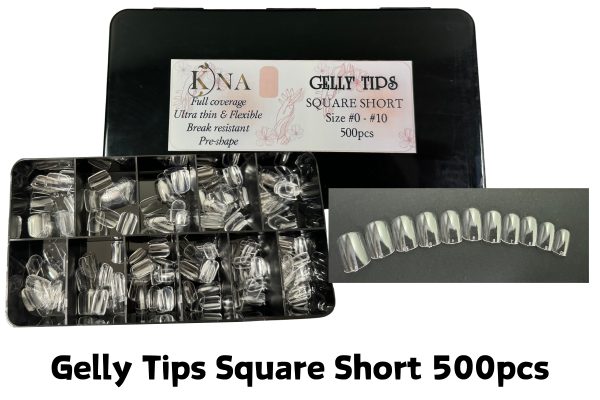 GELLY TIPS SQUARE SHORT 500PCS SIZE #0-#10